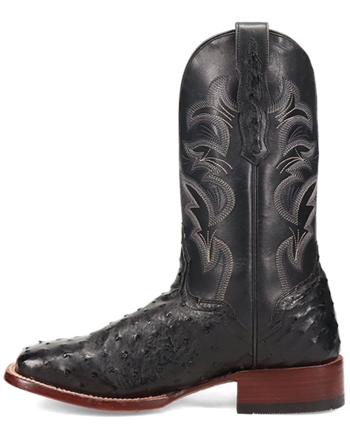 El Dorado Men's Handmade Full Quill Ostrich Stockman Boots - Broad Square Toe