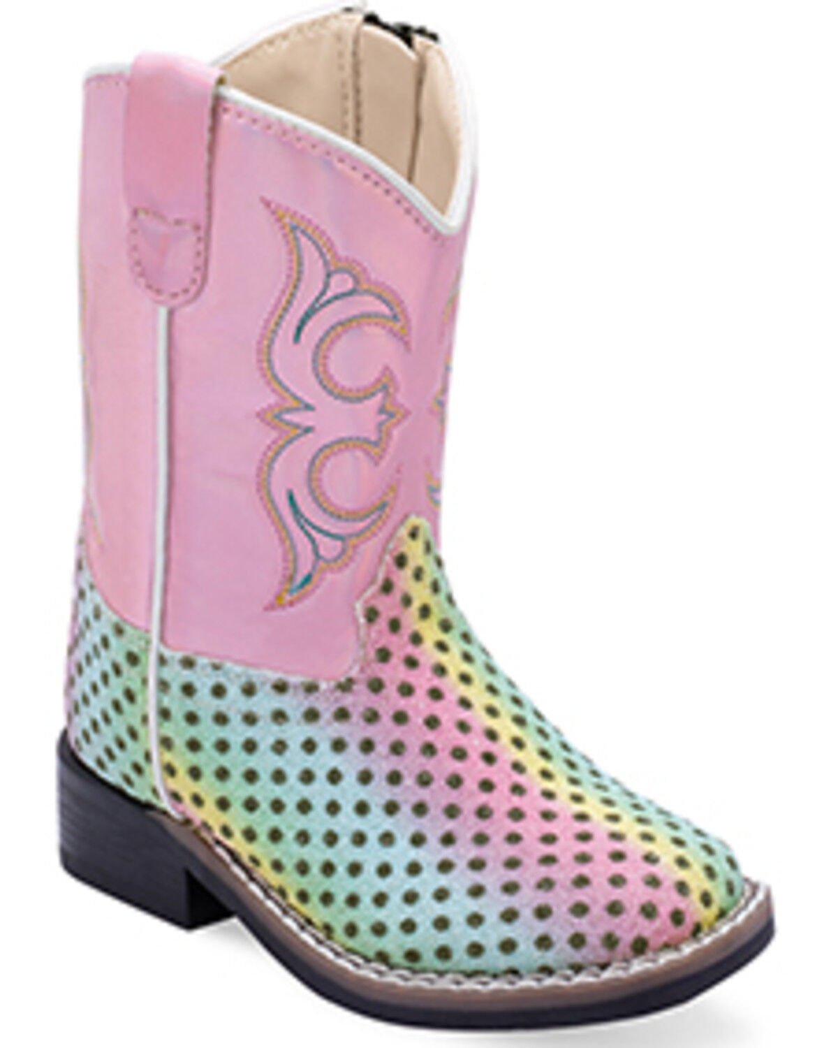 Old West Toddler Girls' Western Boots - Broad Square Toe