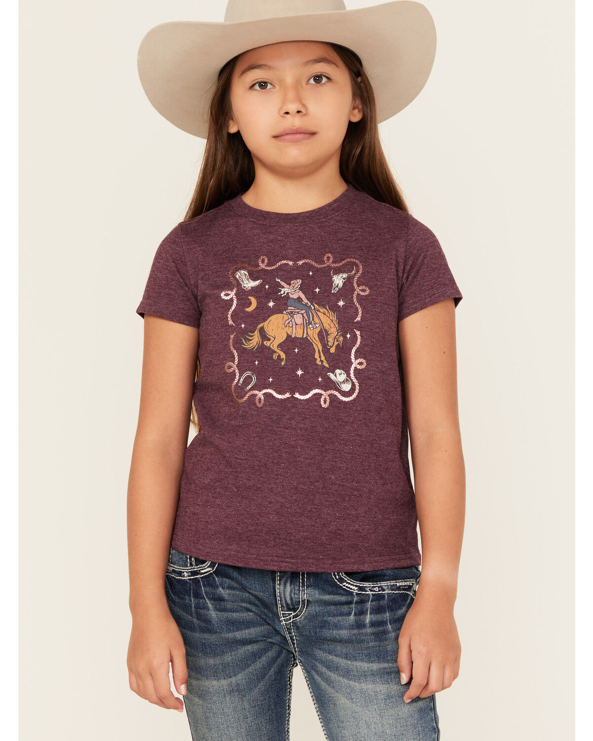 Shyanne Girls' Cowgirl Icons Short Sleeve Graphic Tee