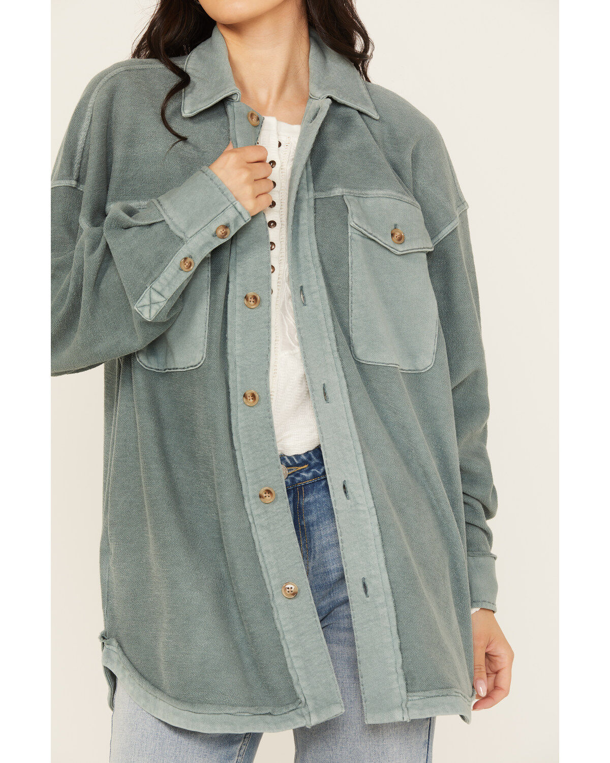 Cleo + Wolf Women's Oversized French Terry Shacket