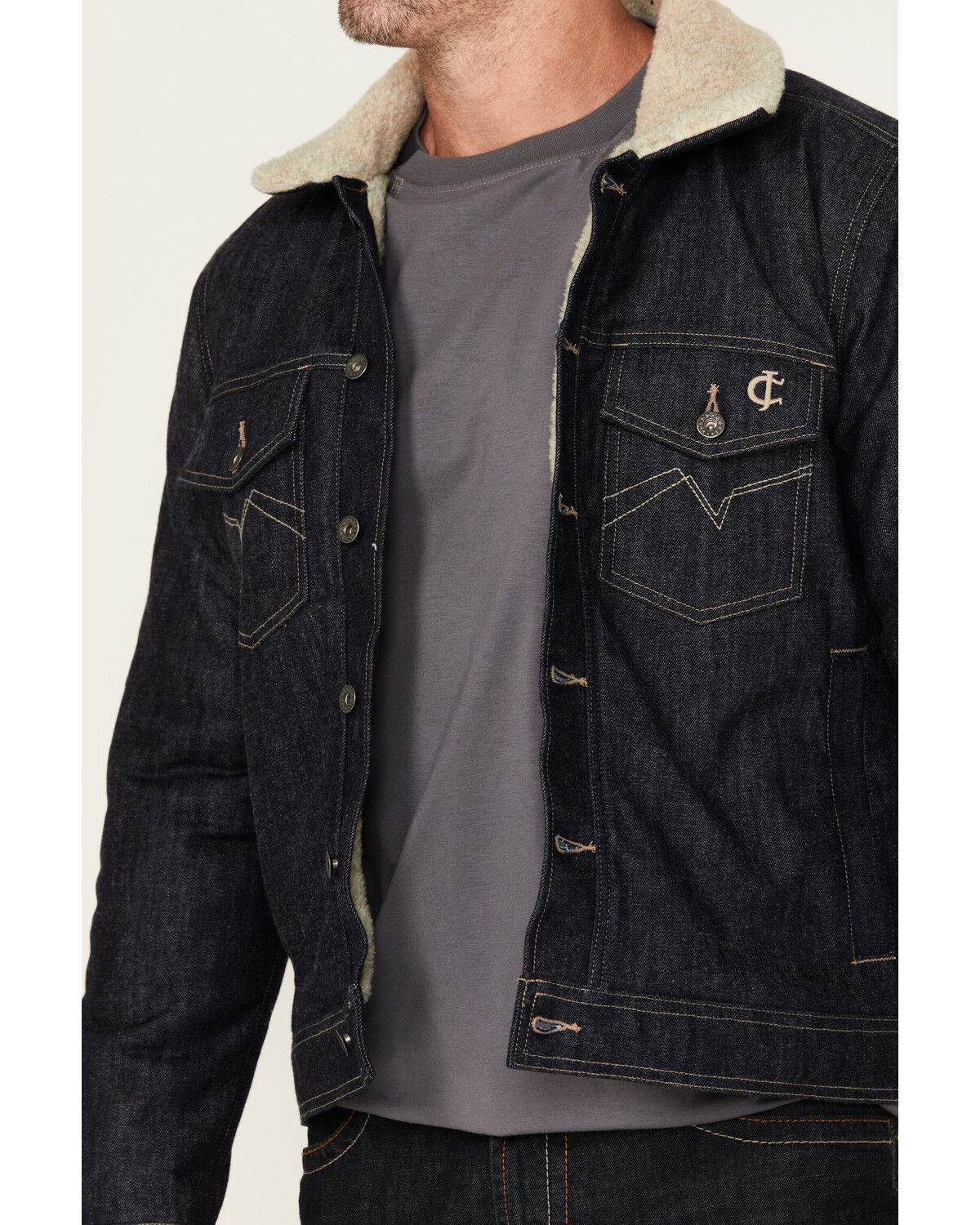 Cody James Men's FR Sherpa Lined Work Denim Jacket