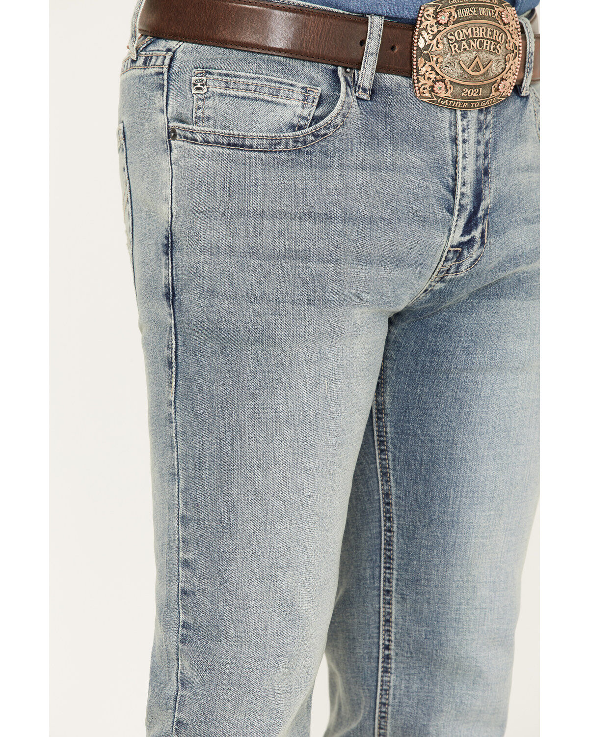 Hooey Men's Revolver Light Wash Slim Straight Reflex Jeans