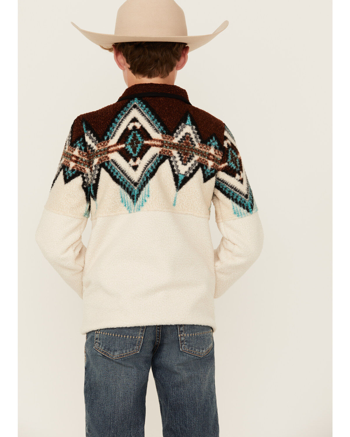 Powder River Outfitters Boys' Southwestern Print Sherpa Pullover
