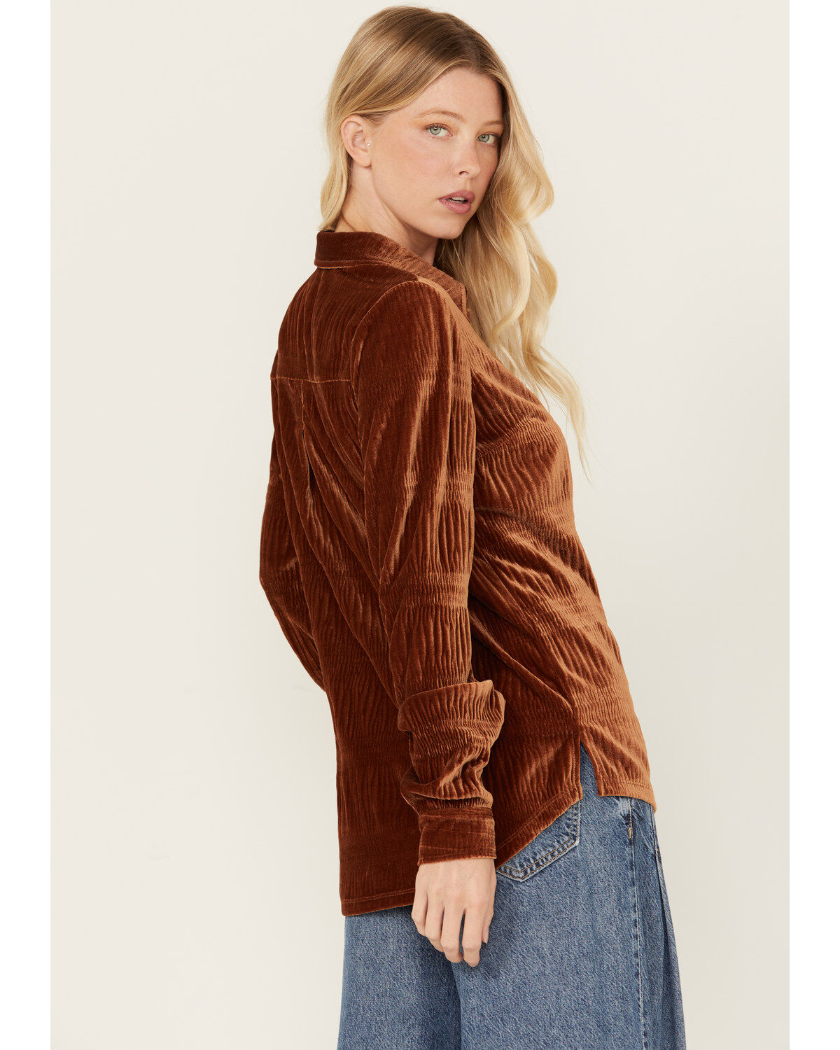 Rock & Roll Denim Women's Velvet Button Up Long Sleeve Shirt