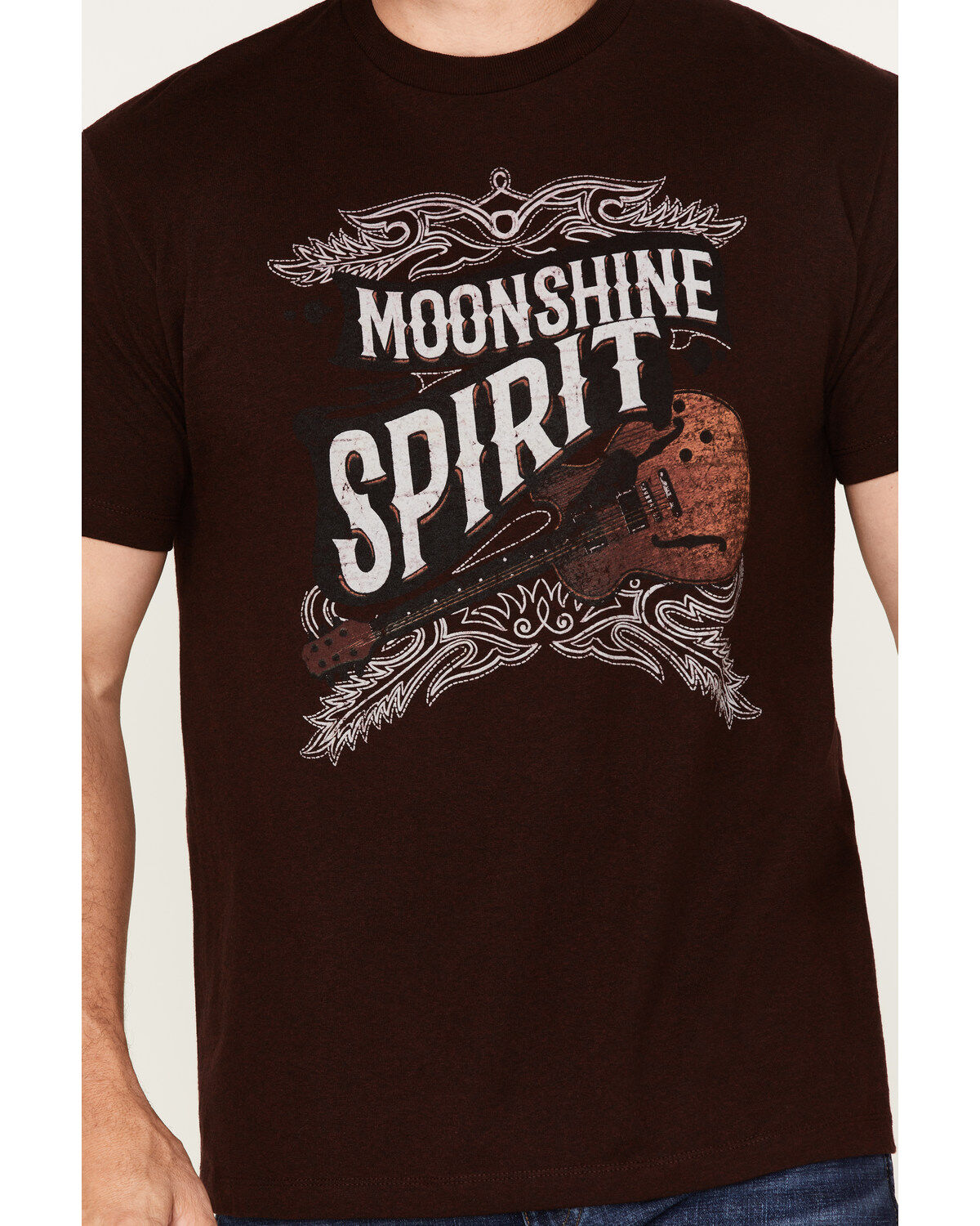 Moonshine Spirit Men's Guitar Logo Graphic T-Shirt