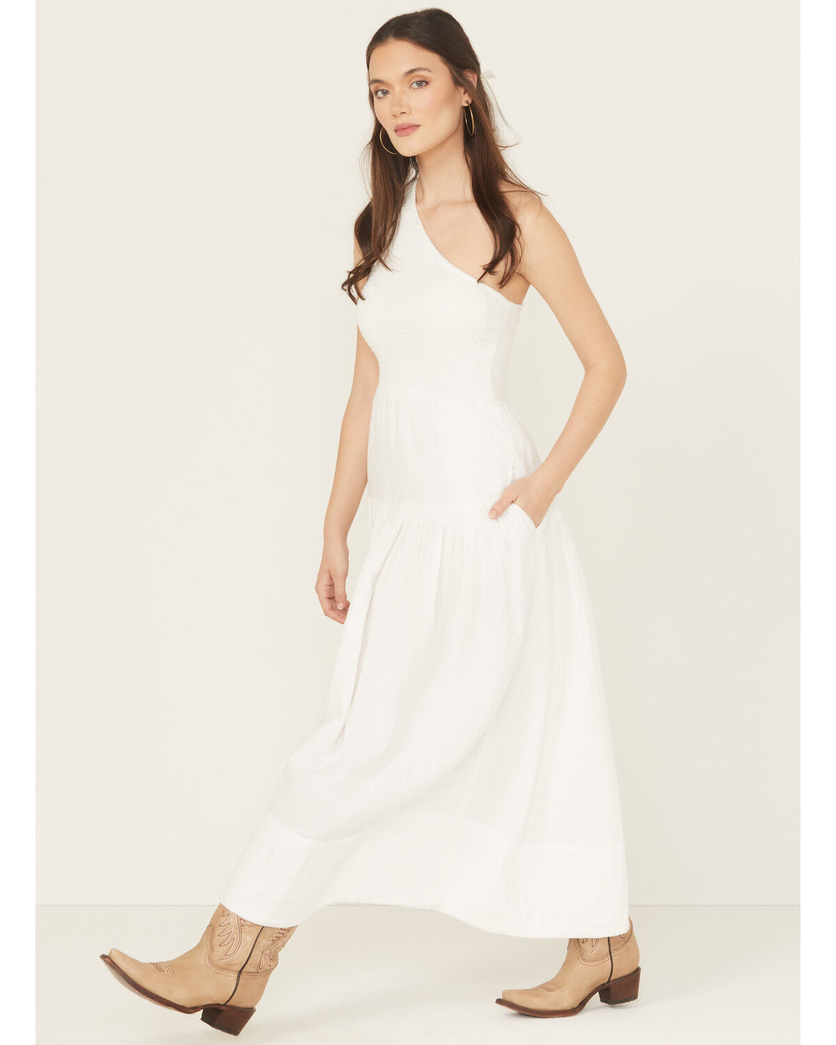 Revel Women's One Shoulder Midi Dress