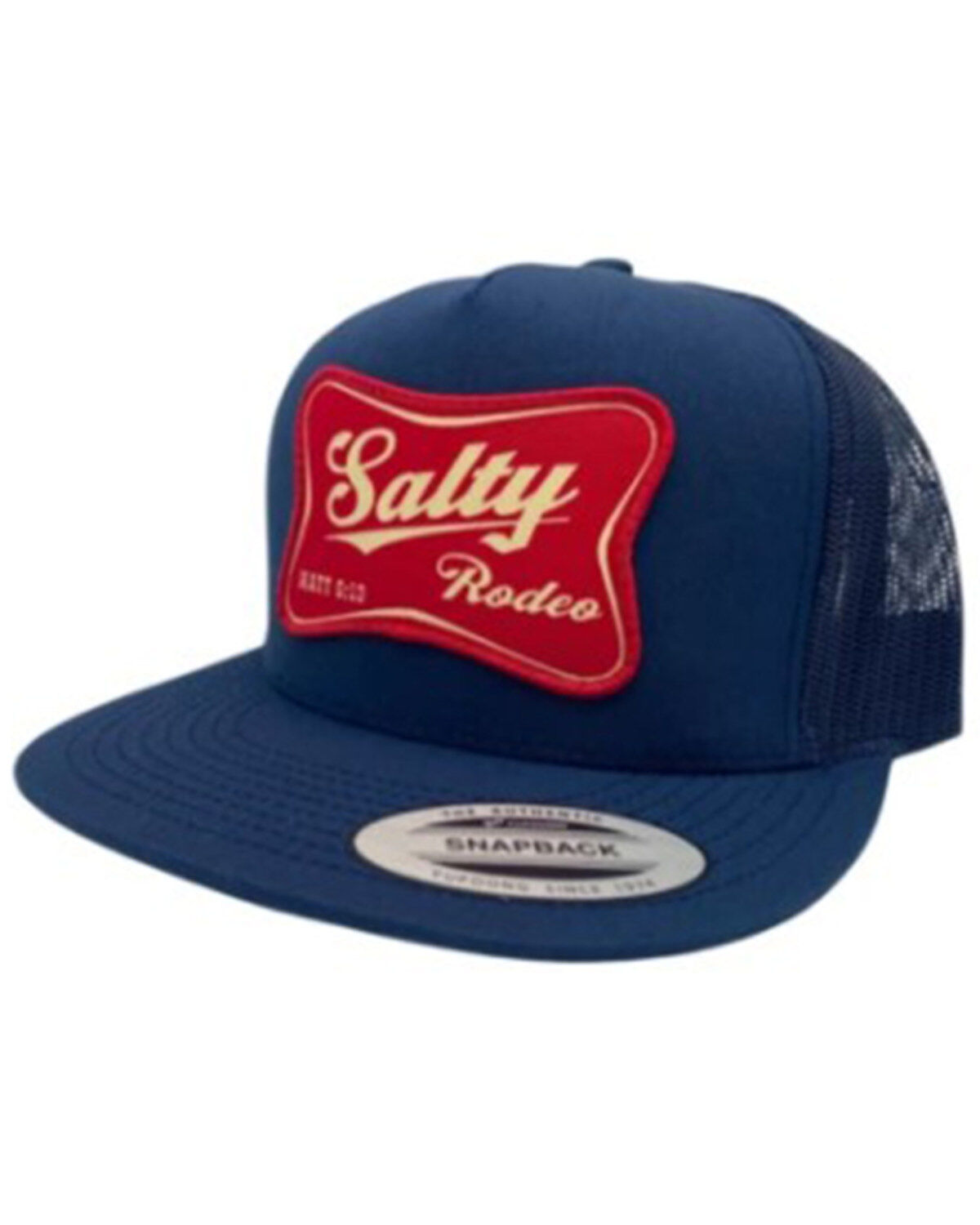 Salty Rodeo Men's Highlife Woven Patch Mesh-Back Trucker Cap