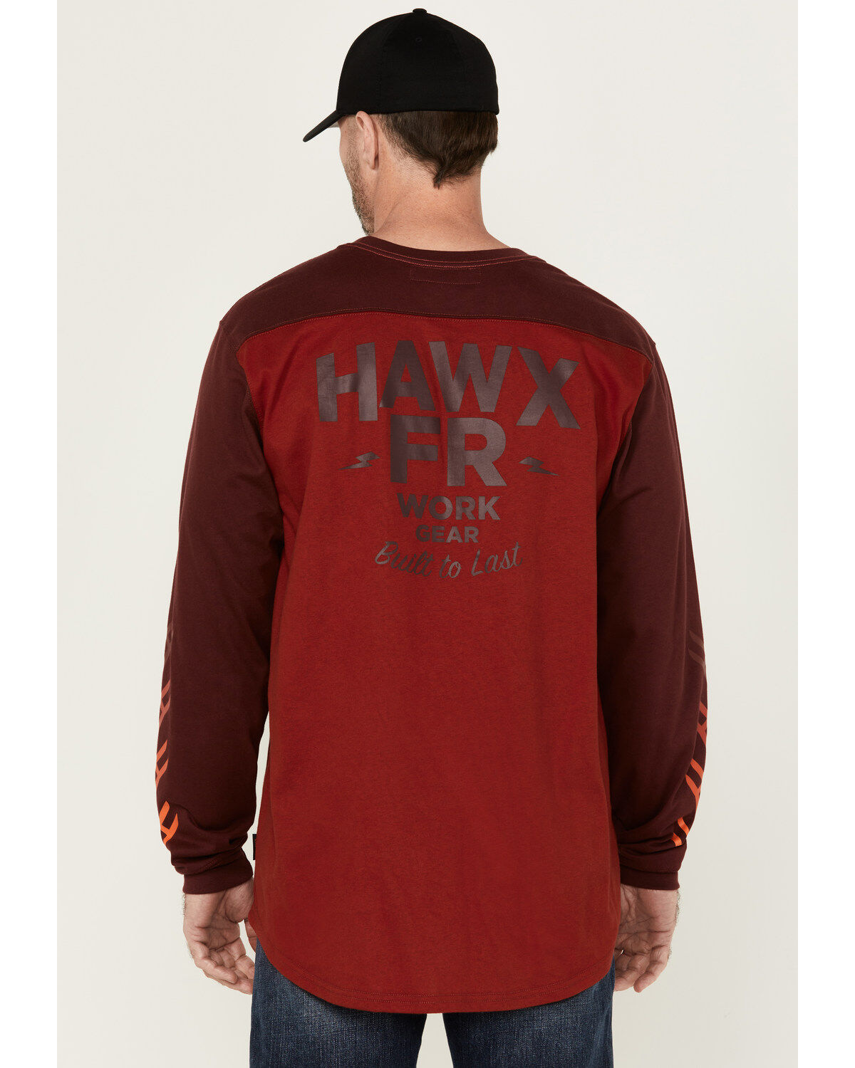 Hawx Men's FR Color Block Long Sleeve Graphic Work T-Shirt