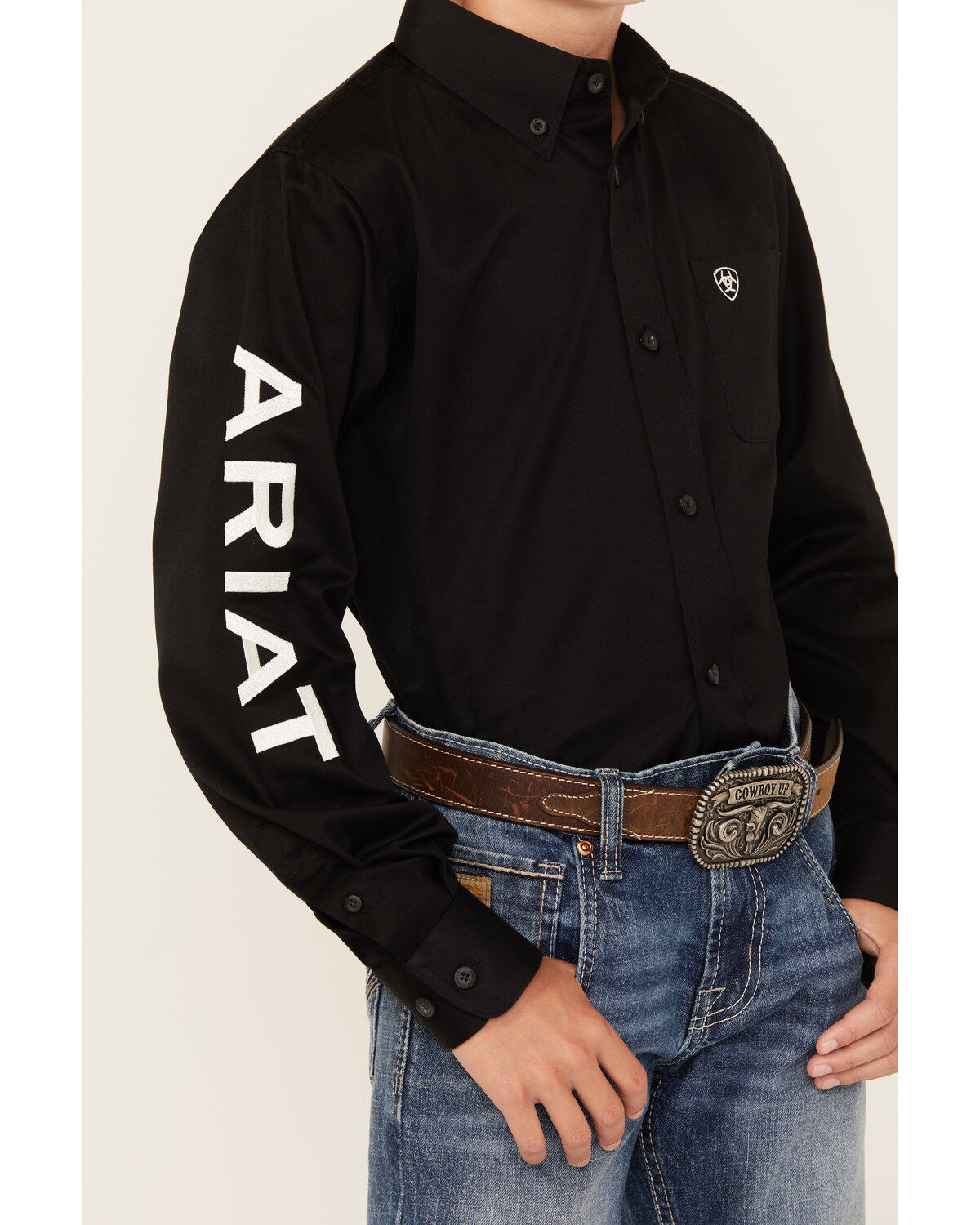 Ariat Boys' Team Logo Long Sleeve Button Down Western Shirt