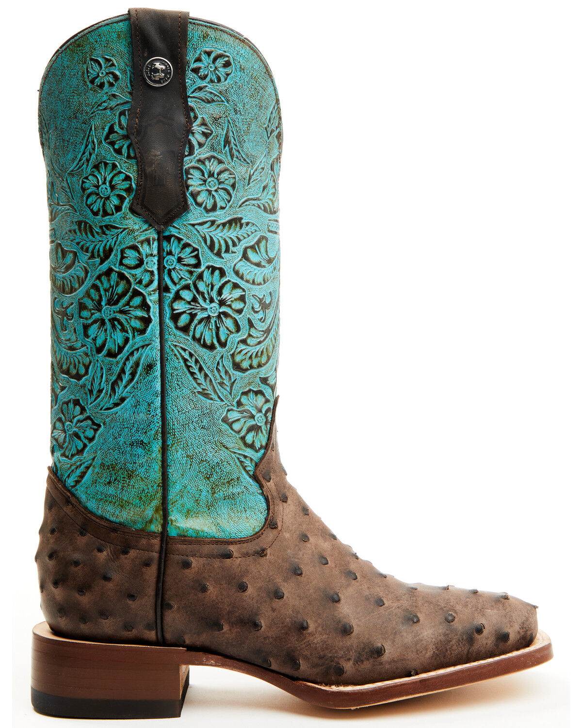 Tanner Mark Women's Ostrich Print Western Boots - Broad Square Toe