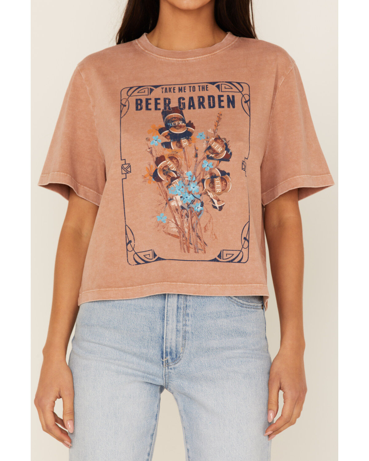 Cleo + Wolf Women's Beer Garden Graphic Boxy Crop Tee