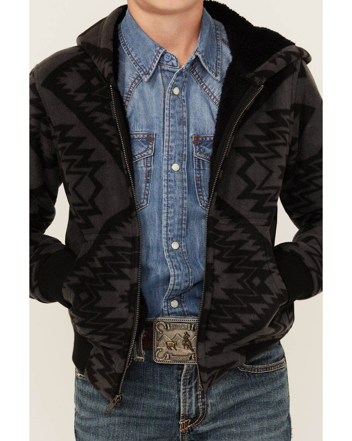 Cody James Boys' Basin Southwestern Print Hooded Jacket