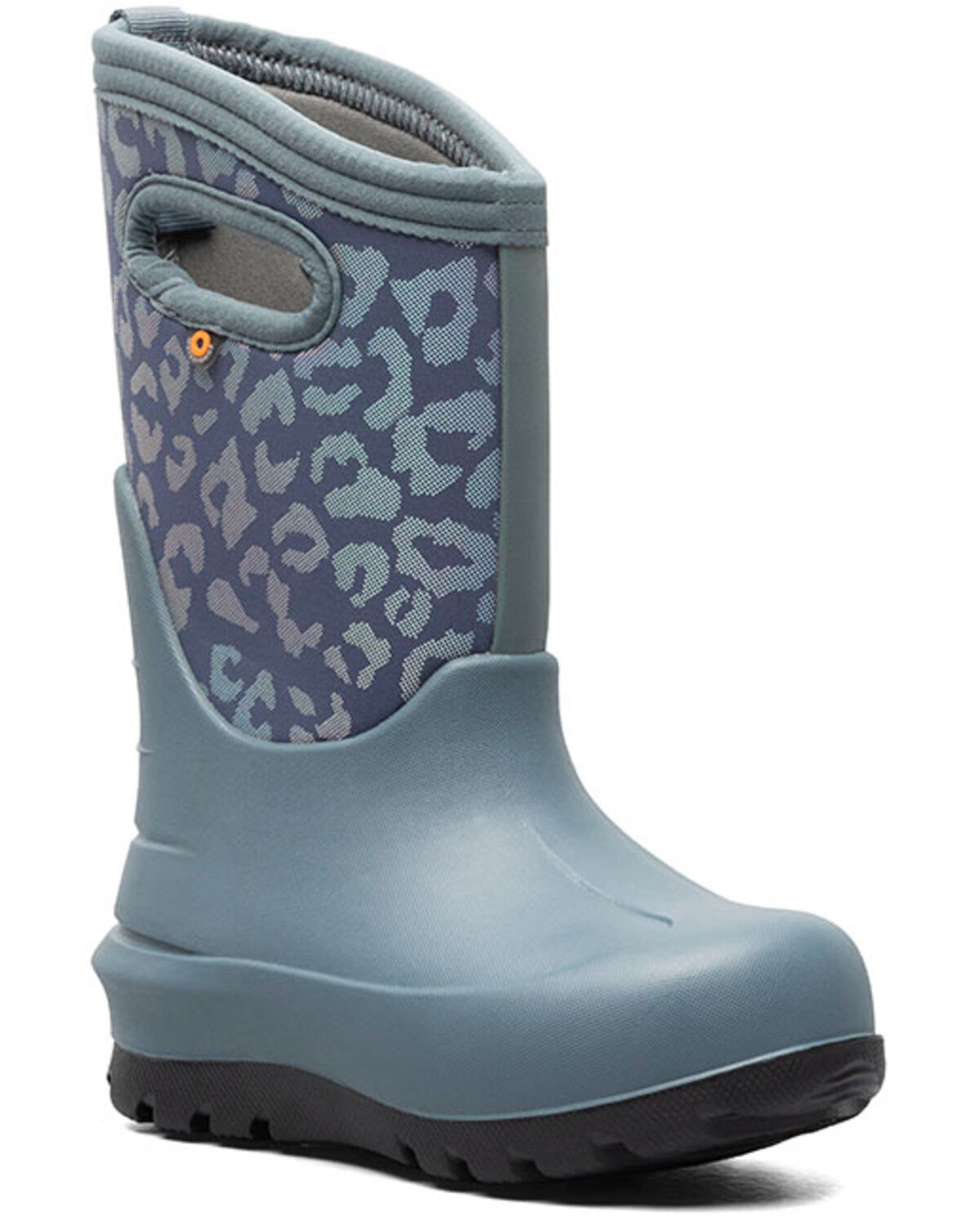 Bogs Girls' Neo Classic Metallic Leopard Print Waterproof Boots - Round Toe
