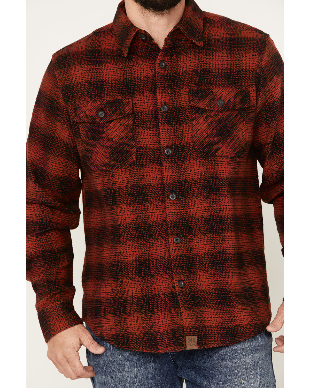 Dakota Grizzly Men's Briggs Plaid Print Button Down Heavy Western Flannel Shirt