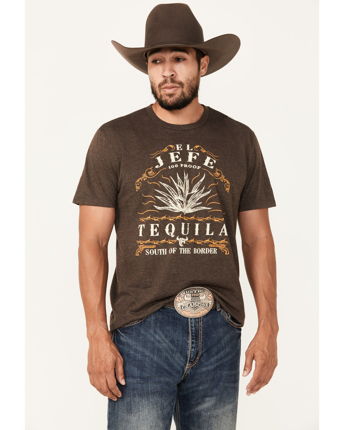 Cowboy Hardware Men's El Jefe Tequila Short Sleeve Graphic T-Shirt