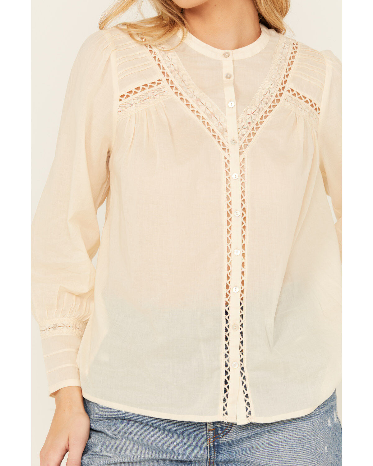Bila Women's Long Sleeve Embroidered Peasant Top