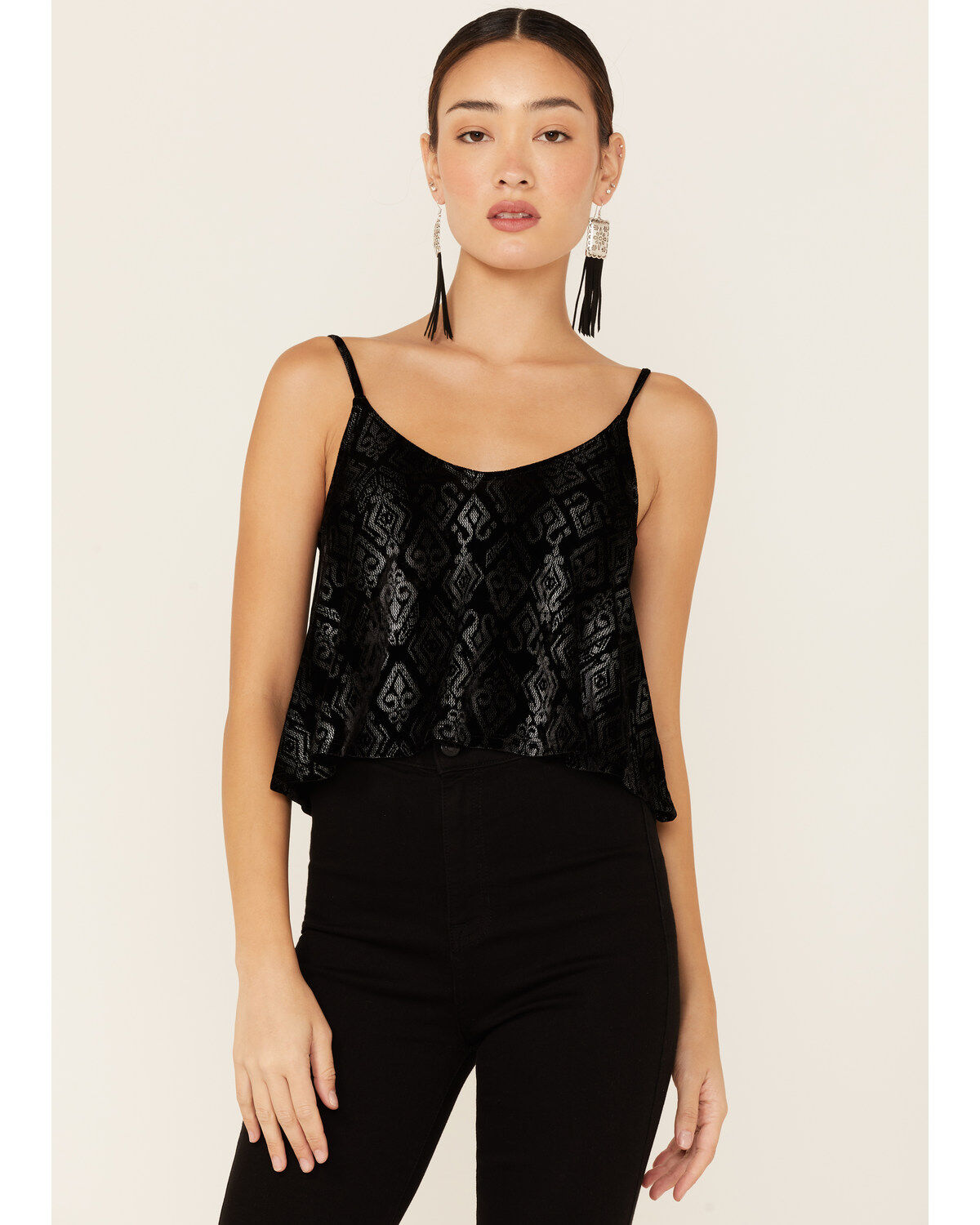 Saints & Hearts Women's Southwestern Velvet Cami Top