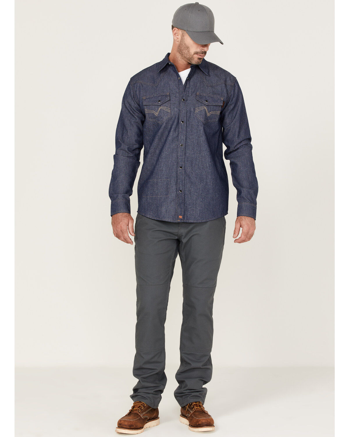 Cody James Men's FR Denim Mount Vernon Long Sleeve Snap Work Shirt