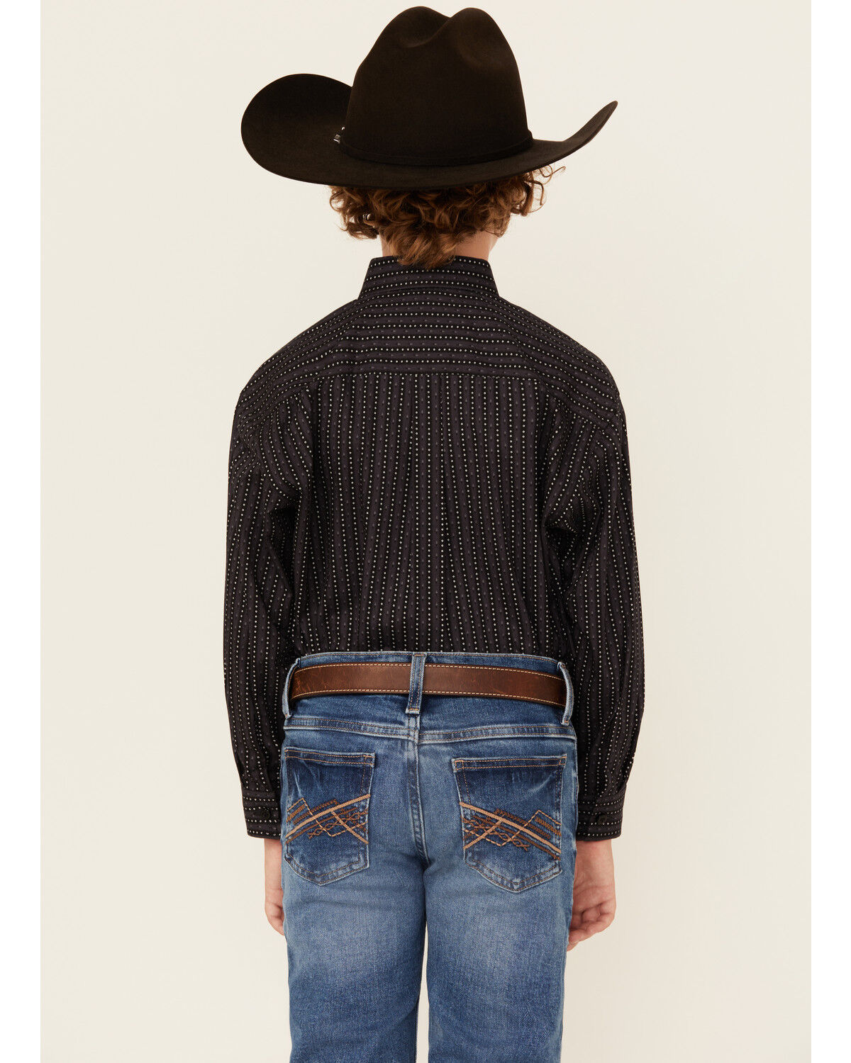 Panhandle Boys' Geo Print Long Sleeve Snap Western Shirt