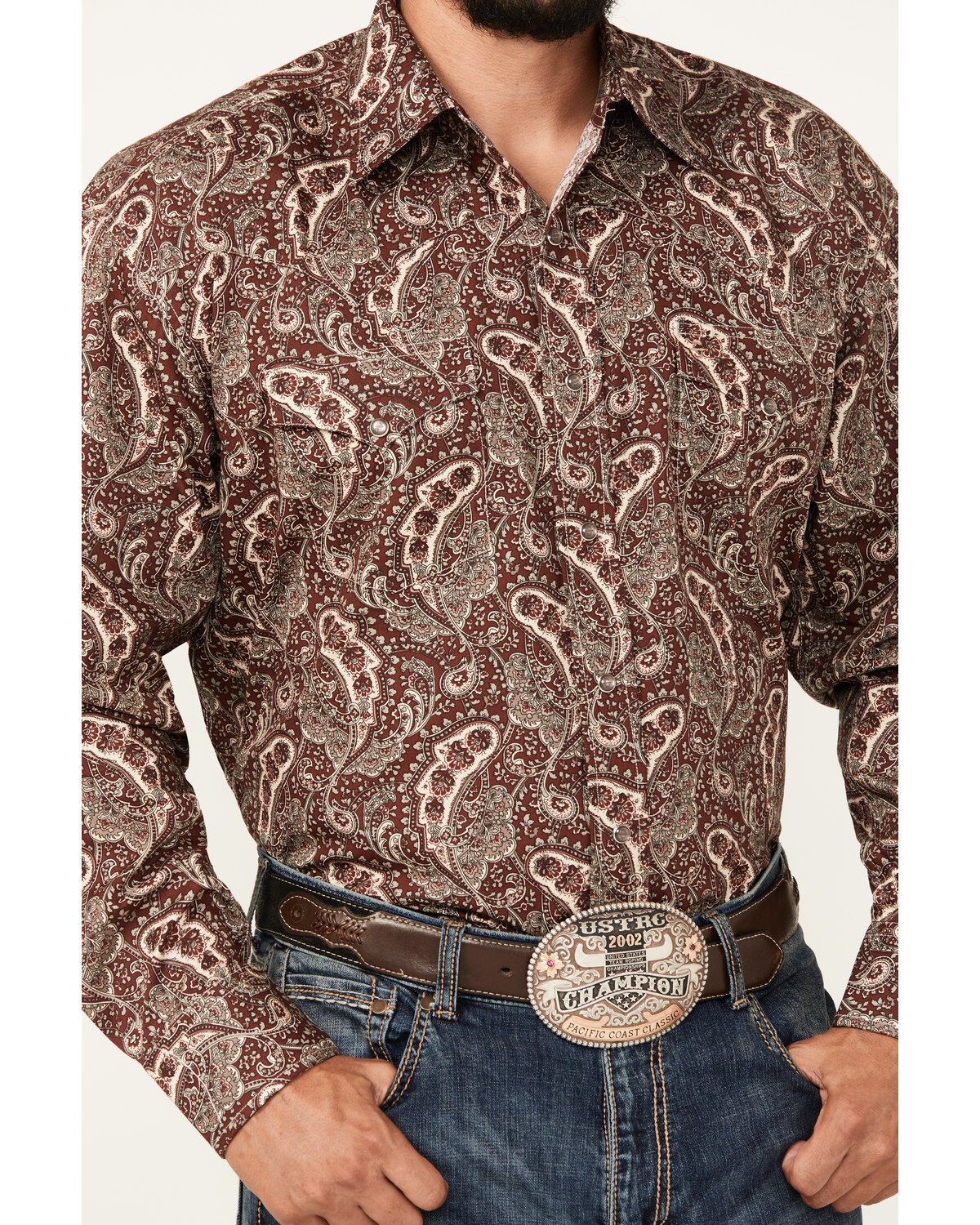 Stetson Men's Paisley Print Long Sleeve Snap Western Shirt