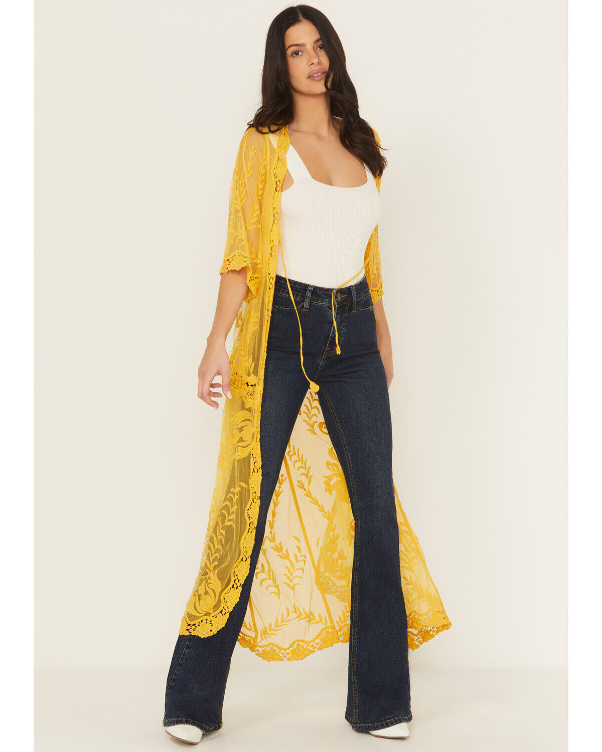 Shyanne Women's Embroidered Mesh Kimono