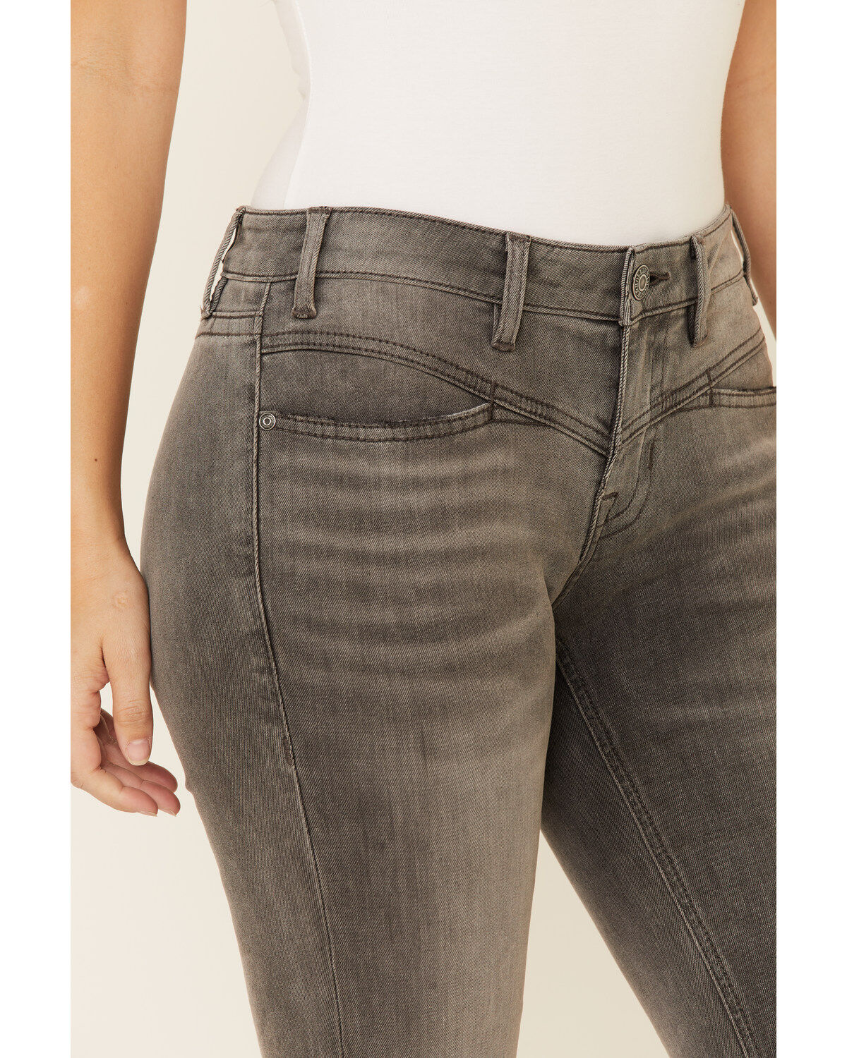 Rock & Roll Denim Women's Gray Wash Mid Rise Bootcut Jeans