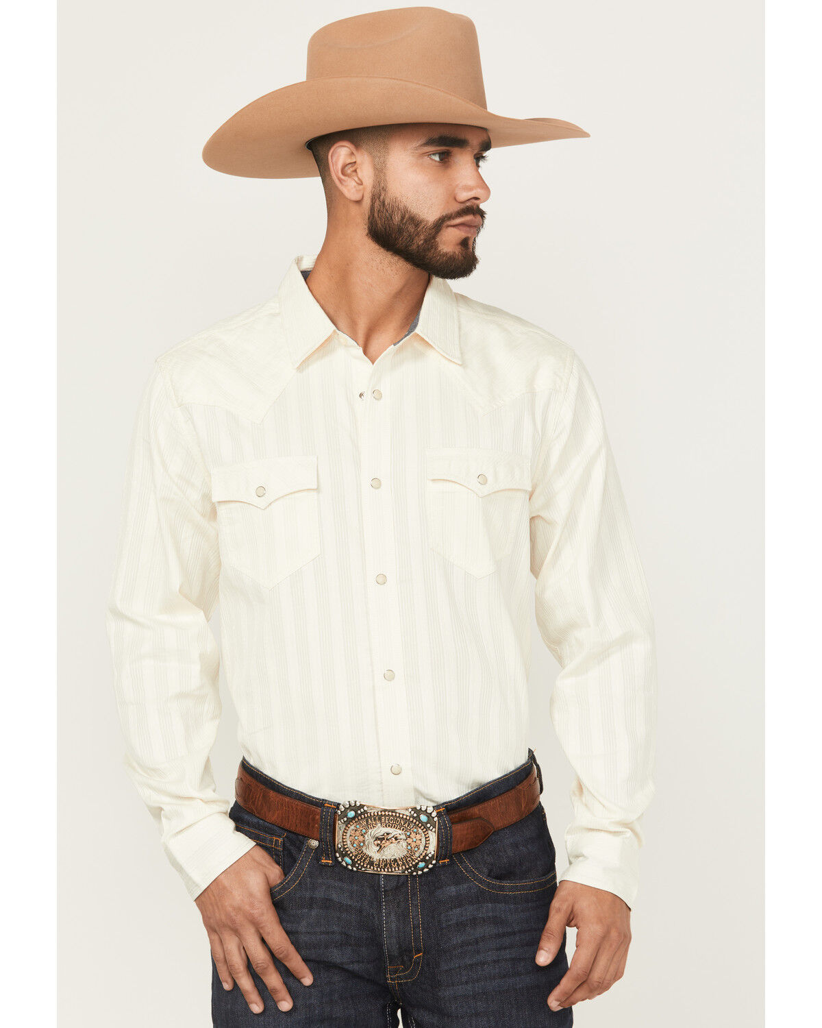 Cody James Men's Rustic Range Tonal Striped Long Sleeve Snap Western Shirt - Big