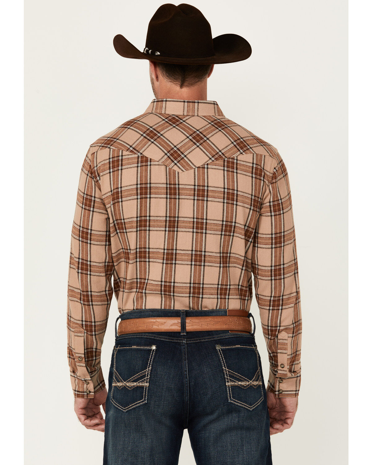 Cody James Men's Frontier Plaid Print Long Sleeve Snap Western Shirt