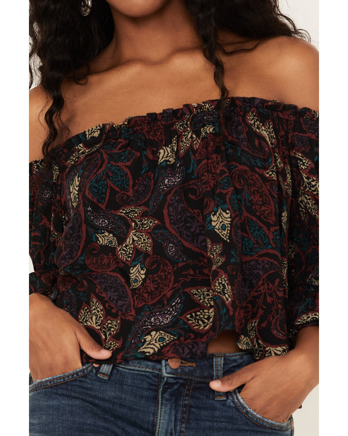 Shyanne Women's Paisley Print Off-Shoulder Top