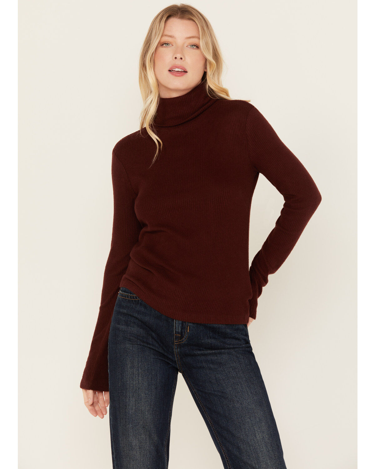 Miss Me Women's Long Sleeve Turtleneck Top