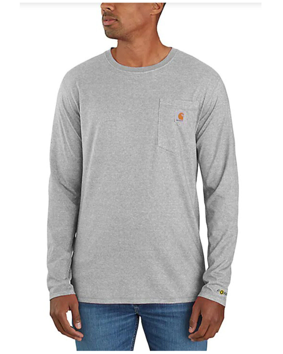 Carhartt Men's Force Relaxed Fit Midweight Long Sleeve Logo Pocket Work T-Shirt - Big