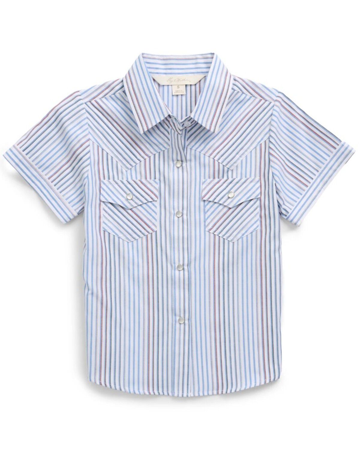 Ely Walker Girls' Flower Yoke Sleeveless Snap Western Shirt