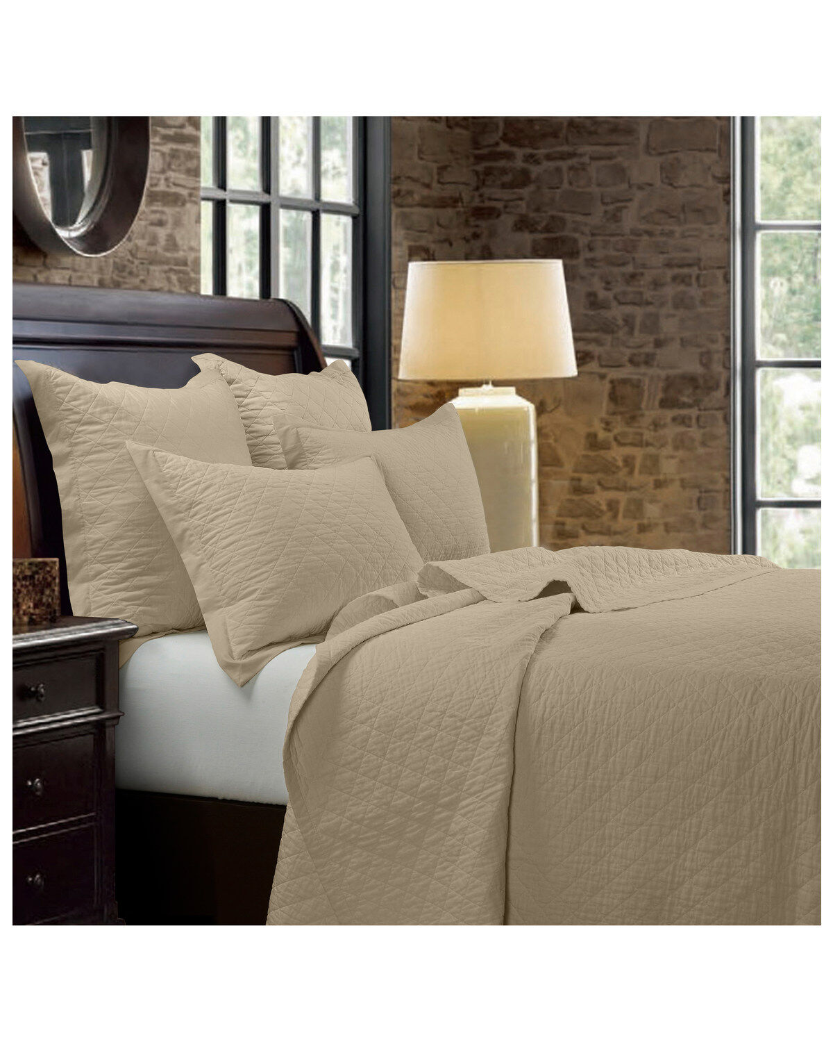 HiEnd Accents Diamond Quilt Full/Queen Set - 3 Piece