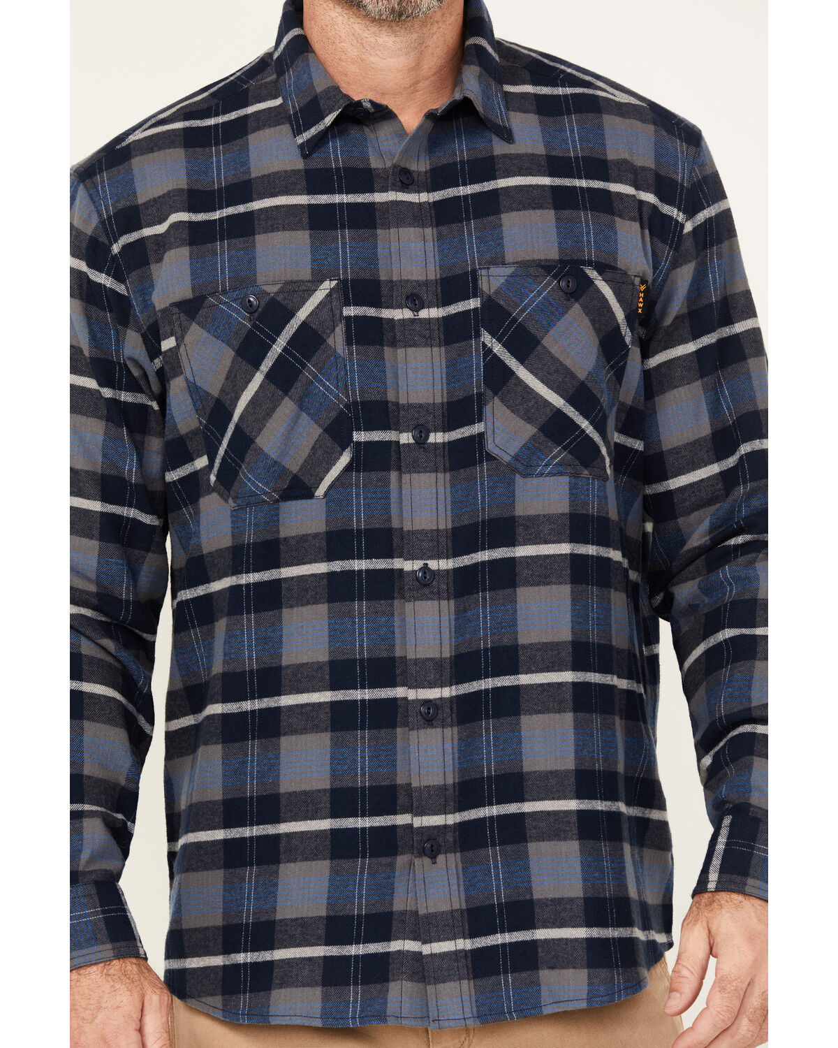 Hawx Men's Ball Plaid Print Long Sleeve Button-Down Flannel Work Shirt