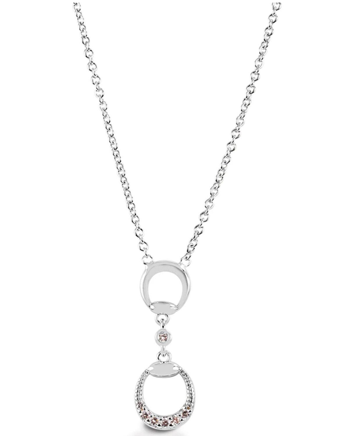 Kelly Herd Women's Silver Eggbutt Bit Pendant Necklace