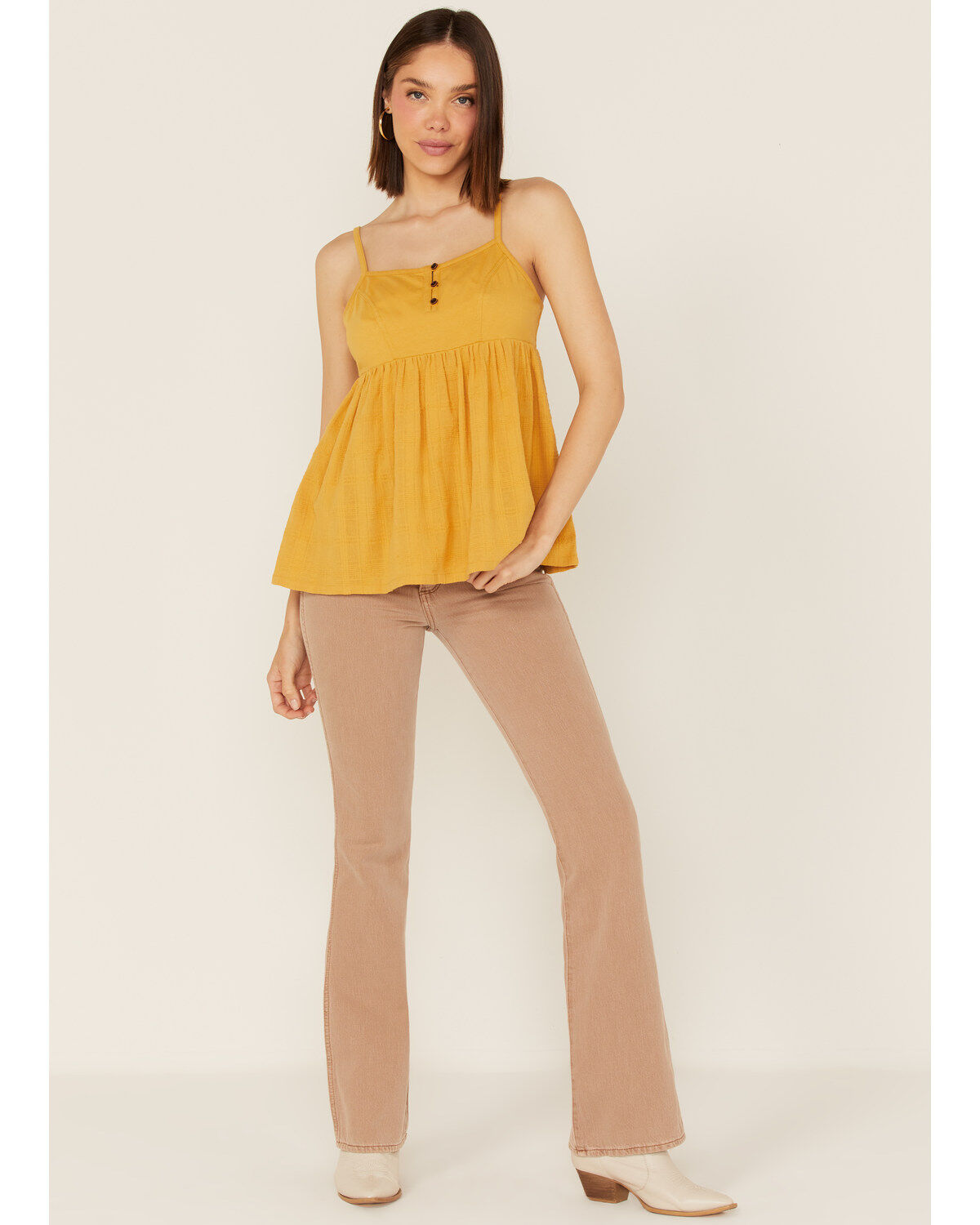 Cleo + Wolf Women's Knit Babydoll Tank Top
