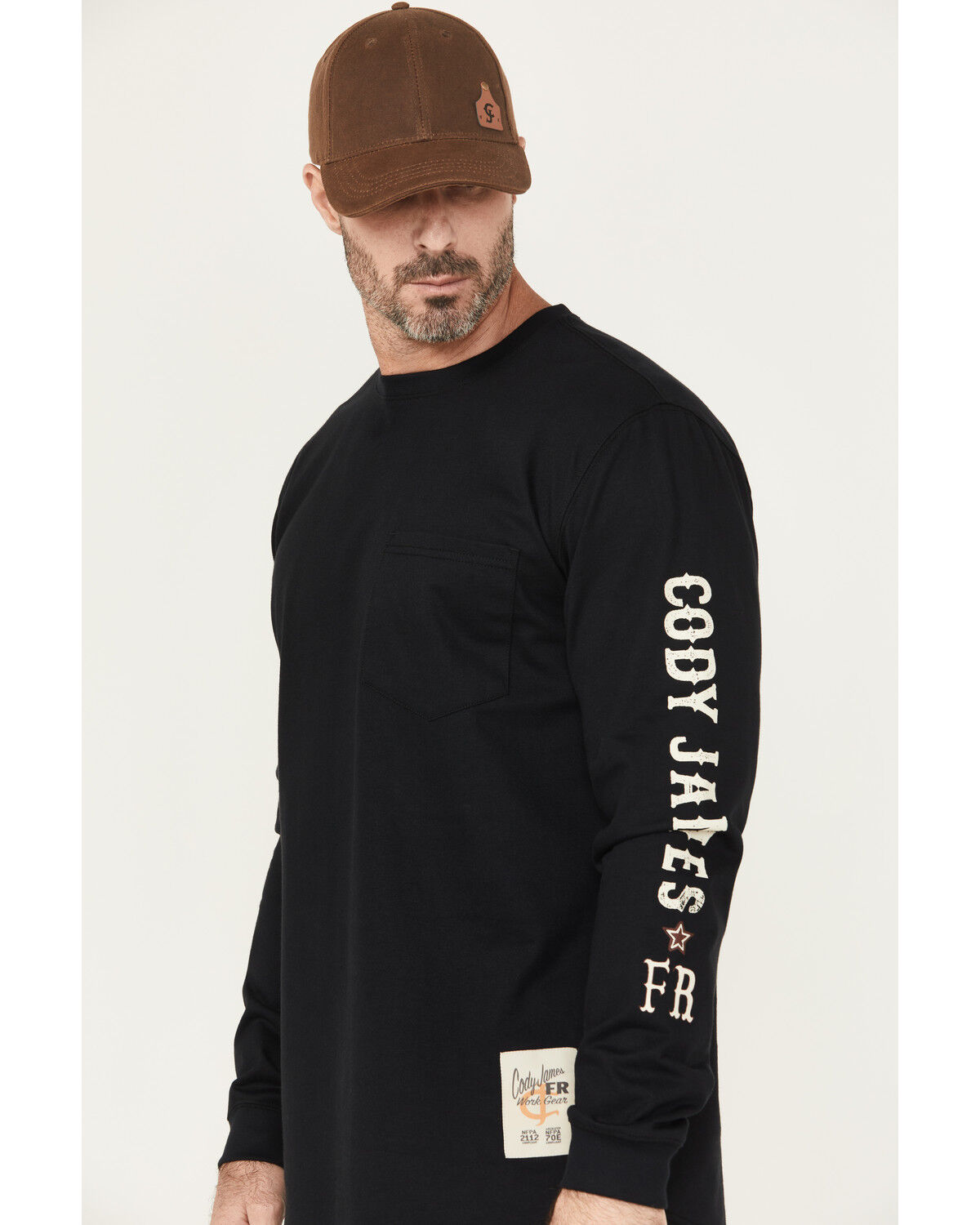 Cody James Men's FR Flaming Skull Long Sleeve Graphic Work T-Shirt