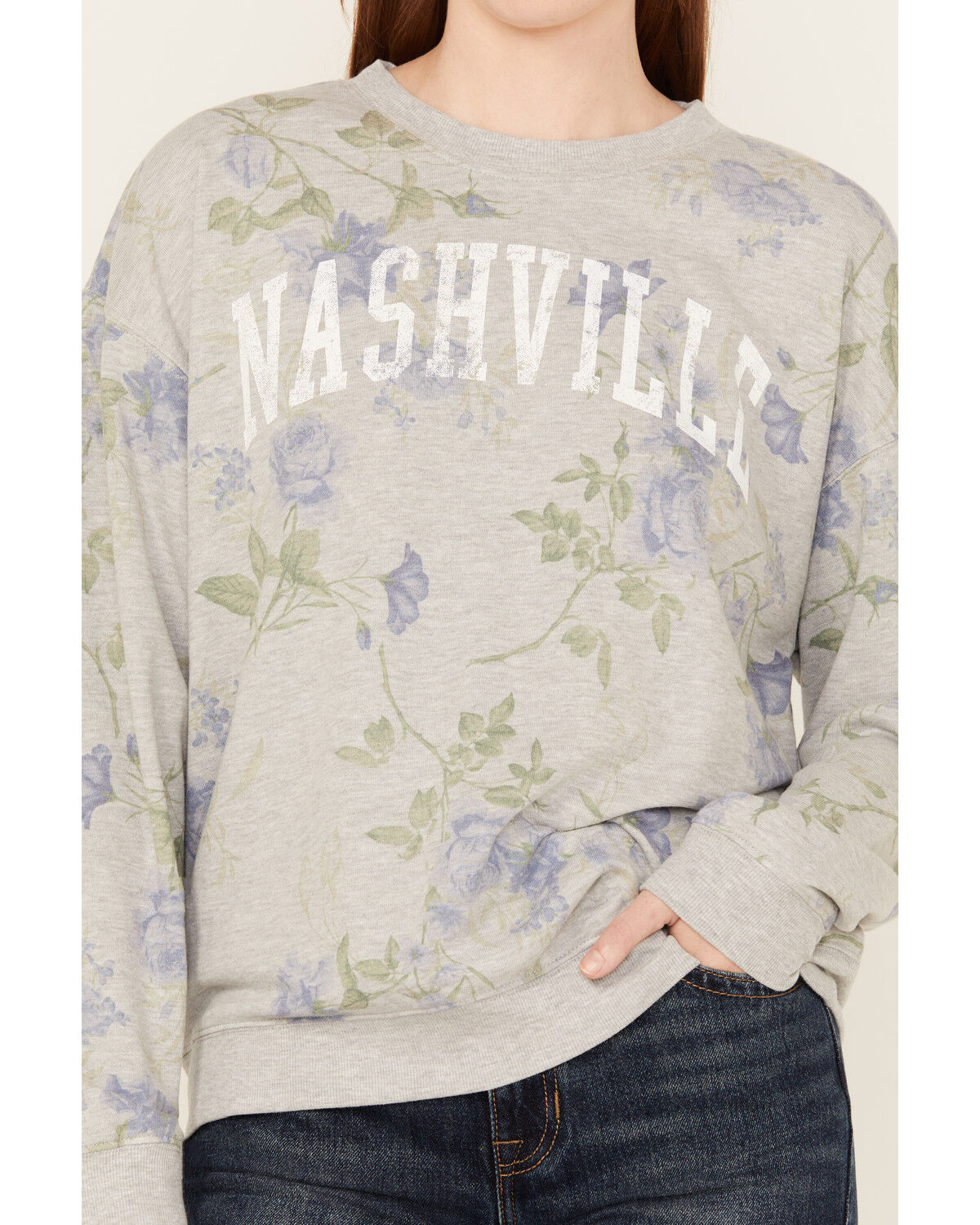 Originality Women's Nashville Floral Print Long Sleeve Shirt
