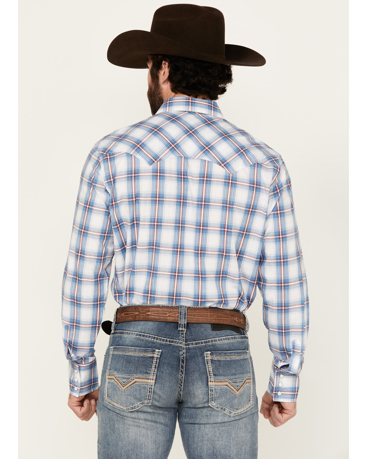 Wrangler Retro Men's Plaid Print Long Sleeve Snap Western Shirt