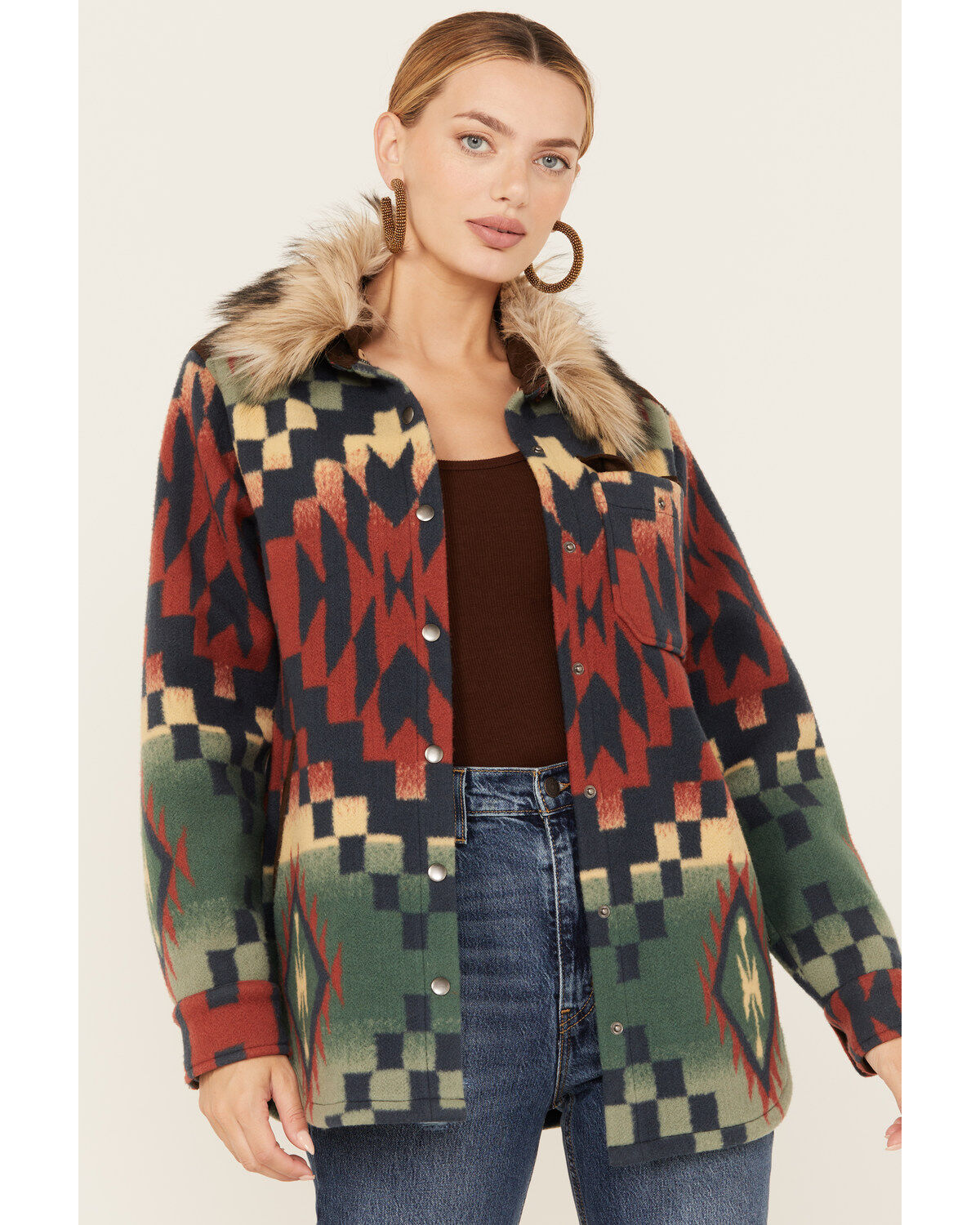 Tasha Polizzi Women's Southwestern Print Blanket Blue Ridge Jacket