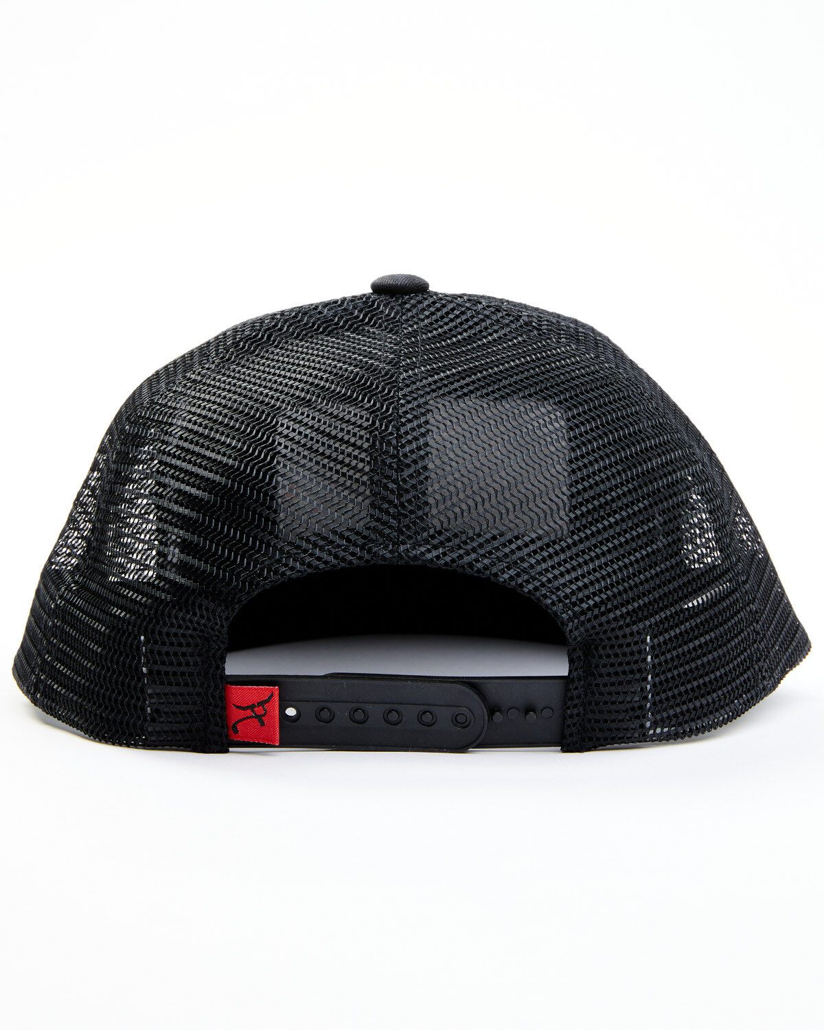 RopeSmart Men's Red & Heather Gray Flag Patch Mesh-Back Trucker Cap