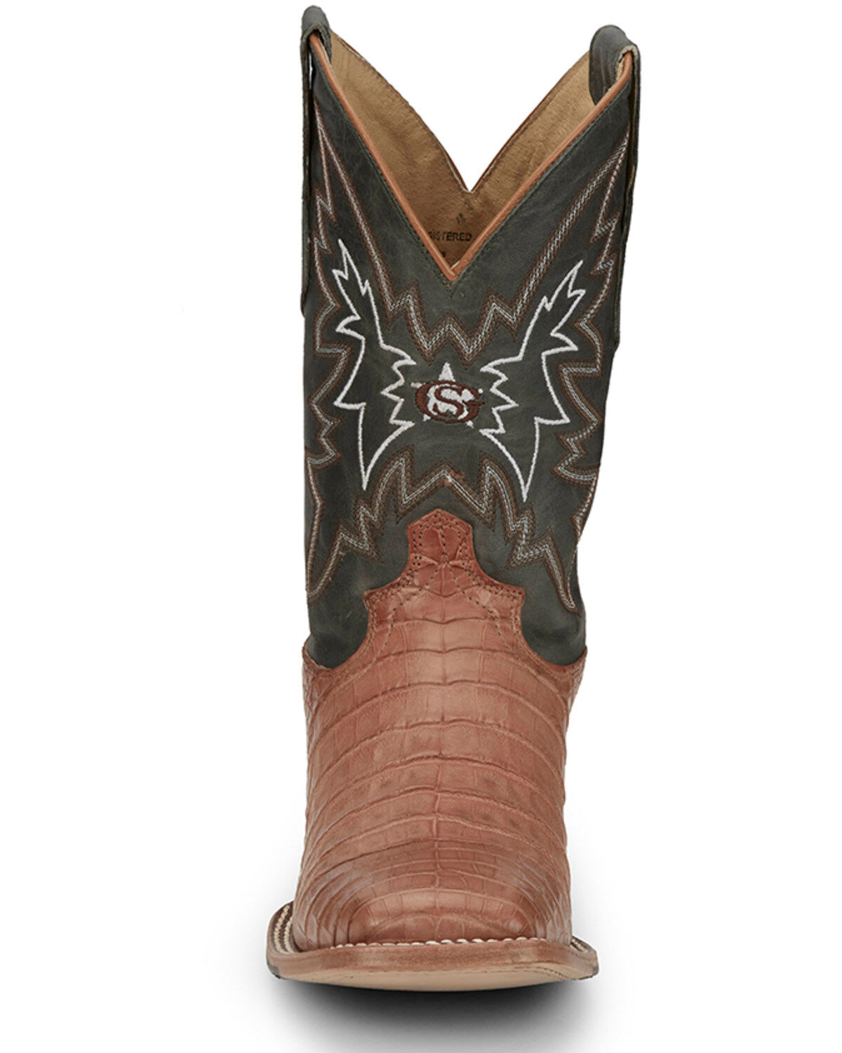 Justin Men's Haggard Exotic Caiman Western Boots - Broad Square Toe