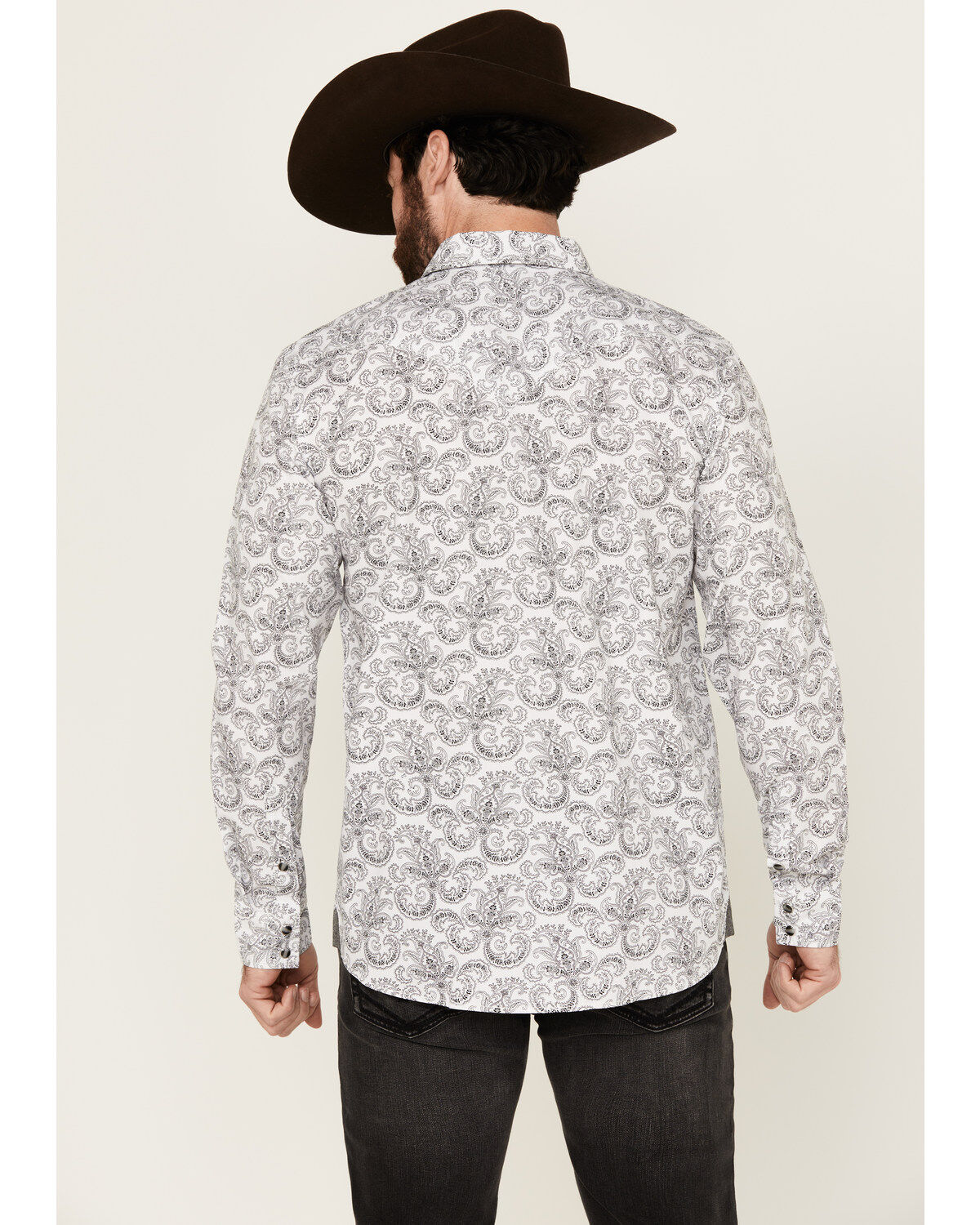 Moonshine Spirit Men's Empire Paisley Print Long Sleeve Snap Western Shirt