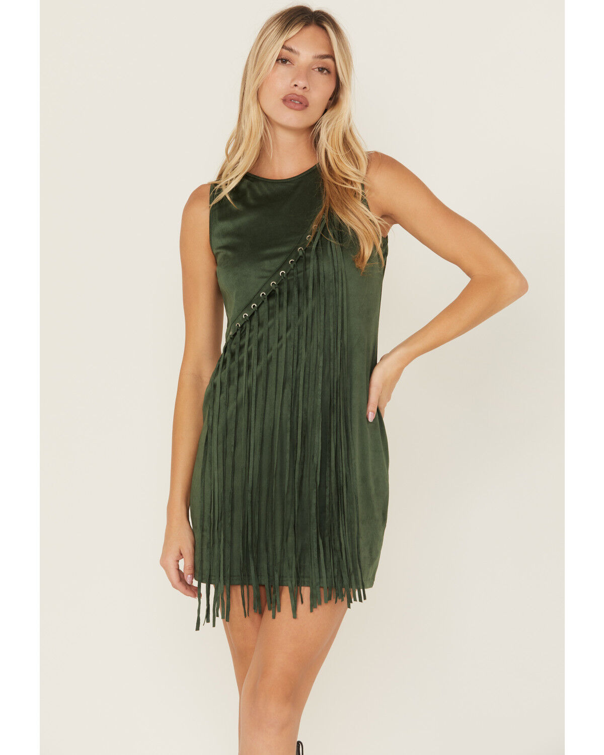 Rock & Roll Denim Women's Fringe Mini Dress