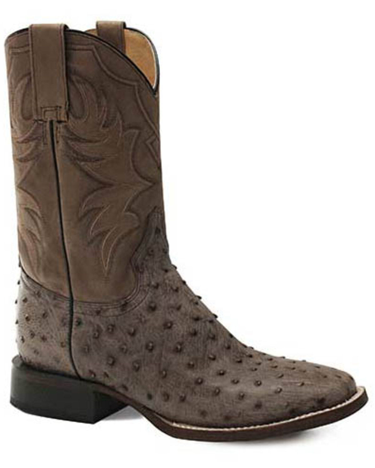 Roper Men's All In Ostrich Western Boots - Broad Square Toe