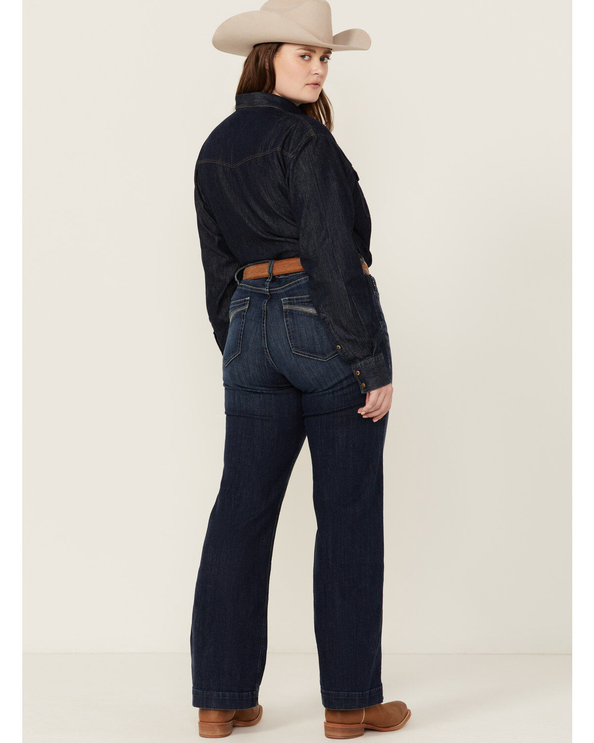 Ariat Women's Dark Wash Mid Rise Angela Trouser Jeans - Plus