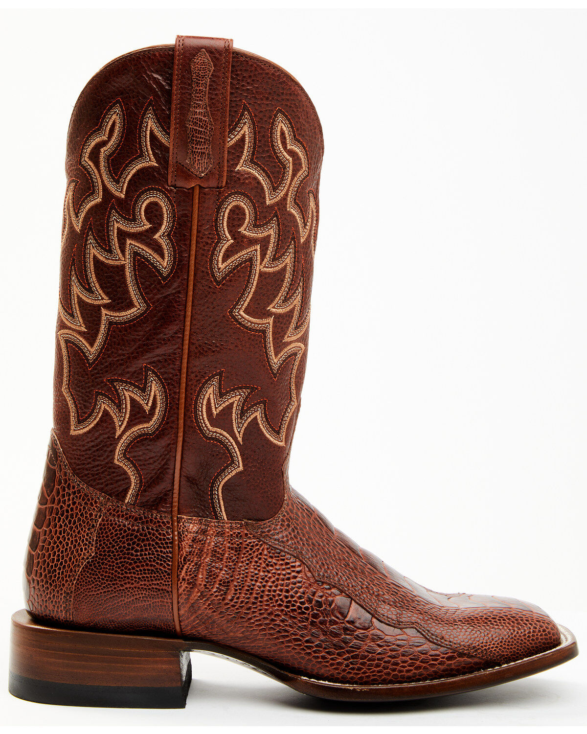 Cody James Men's Brandy Ostrich Leg Exotic Western Boots - Broad Square Toe