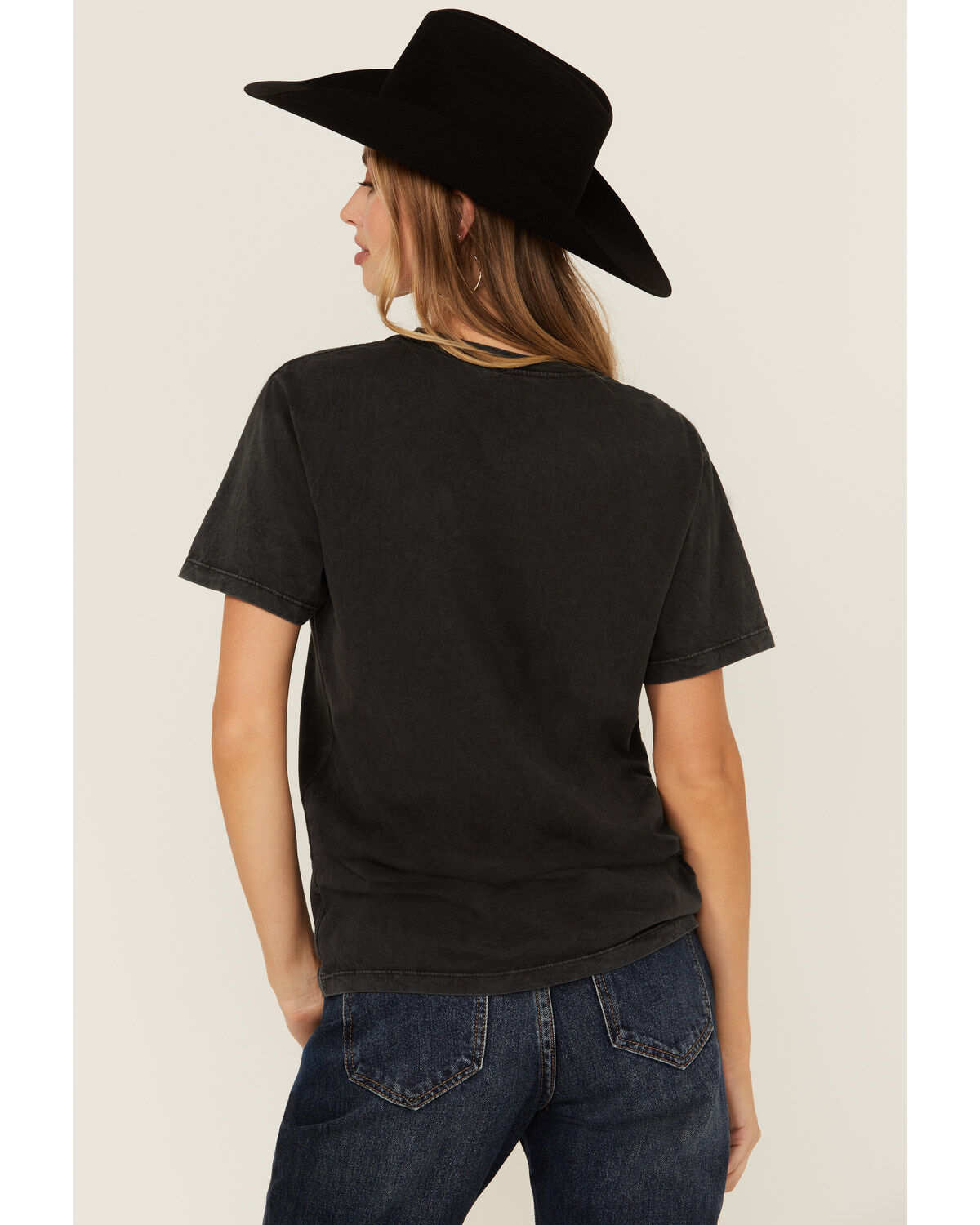 Affliction Women's Deep V Mesh Insert Short Sleeve Graphic Tee