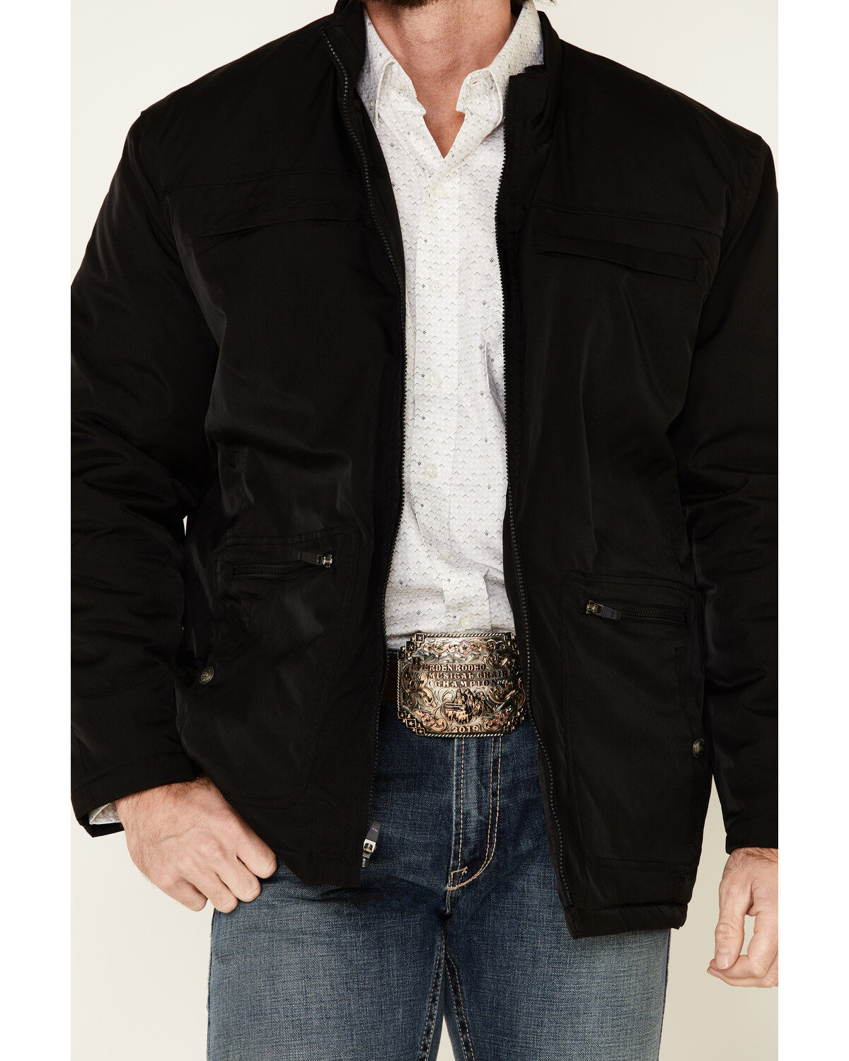 Cripple Creek Men's Black Nylon CC Barn Coat