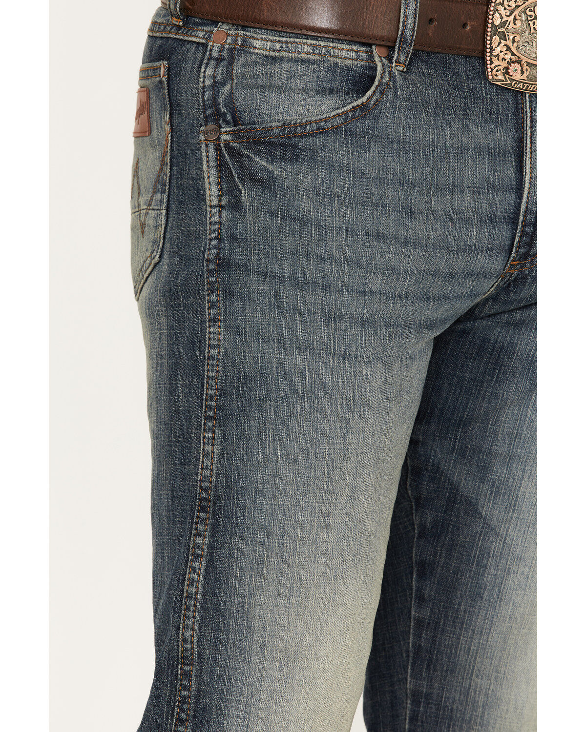 Wrangler Retro Men's Dark Night Medium Wash Slim Straight Stretch Denim Jeans